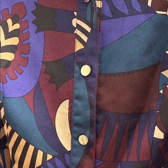 Ann Taylor Long Sleeve Dress in Purple and Gold - Picture 9 of 13